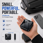 10,000mAh Mini Power Bank, Portable Wireless Charger with 3 USB Ports, Compact External Battery Pack for Smartphones & Small Devices