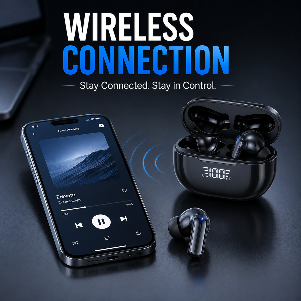 Wireless Bluetooth Earbuds, Portable Stereo Headphones