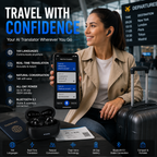 AI Translation Earbuds, 144-Language Real-Time Translator with Bluetooth 5.1, Wireless Earbuds for Travel, Conversations & International Communication
