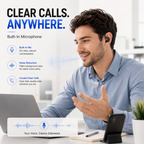 Open Ear Bluetooth Headphones, Wireless Sports Earbuds with Ear Hooks & Built-In Microphone