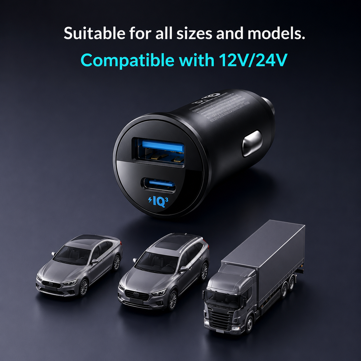 Anker 30W Dual-Port USB Car Charger | Fast Charging Adapter with USB-C & USB-A for iPhone, Samsung & More