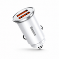 Baseus Dual USB Car Charger QC 3.0 Fast Charging Adapter, Compact 24W USB Car Charger for iPhone 16/15/14, Samsung Galaxy, iPad, AirPods & USB Devices