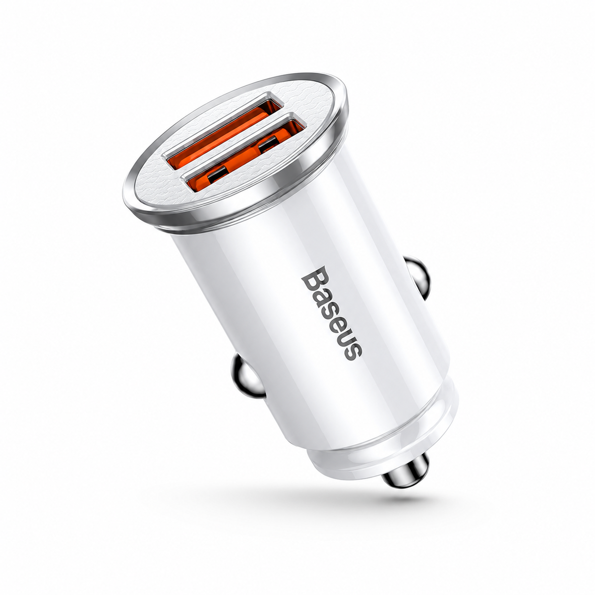 Baseus Dual USB Car Charger QC 3.0 Fast Charging Adapter, Compact 24W USB Car Charger for iPhone 16/15/14, Samsung Galaxy, iPad, AirPods & USB Devices
