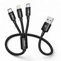 Baseus 3-in-1 Fast Charging Cable, USB-A to USB-C, Lightning & Micro USB, 3.5A Multi Charging Cable for iPhone, Samsung Galaxy, Android, Tablets & More (120cm)