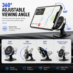 Baseus Magnetic Car Phone Mount, 360° Rotating Air Vent Phone Holder, Strong Magnetic Cell Phone Holder for iPhone, Samsung Galaxy, Google Pixel & All Smartphones