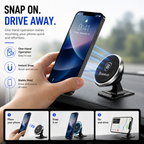 Baseus Magnetic Car Phone Mount, 360° Rotating Air Vent Phone Holder, Strong Magnetic Cell Phone Holder for iPhone, Samsung Galaxy, Google Pixel & All Smartphones