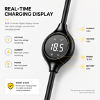 Baseus Digital Display Lightning Cable, Fast Charging USB Data Cable with Real-Time Power Display, 1M, 480Mbps Sync for iPhone 14/13/12/11/XR/XS/X/8/7/SE - Black