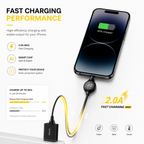 Baseus Digital Display Lightning Cable, Fast Charging USB Data Cable with Real-Time Power Display, 1M, 480Mbps Sync for iPhone 14/13/12/11/XR/XS/X/8/7/SE - Black