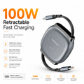 Toocki 100W Retractable USB-C to USB-C Cable, PD Fast Charging Cable, Compact Retractable Charging & Data Sync Cord for MacBook, iPad, Samsung Galaxy, Steam Deck & USB-C Devices