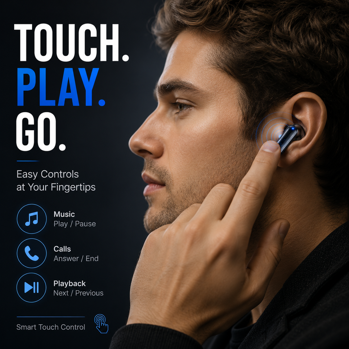 Wireless Bluetooth Earbuds, Portable Stereo Headphones