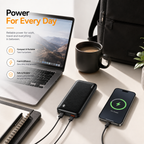 Essager 10000mAh PD20W Fast Charging Power Bank, Portable Charger with USB-C & USB Output, QC3.0 External Battery Pack for iPhone 16/15, Samsung Galaxy, iPad & USB Devices