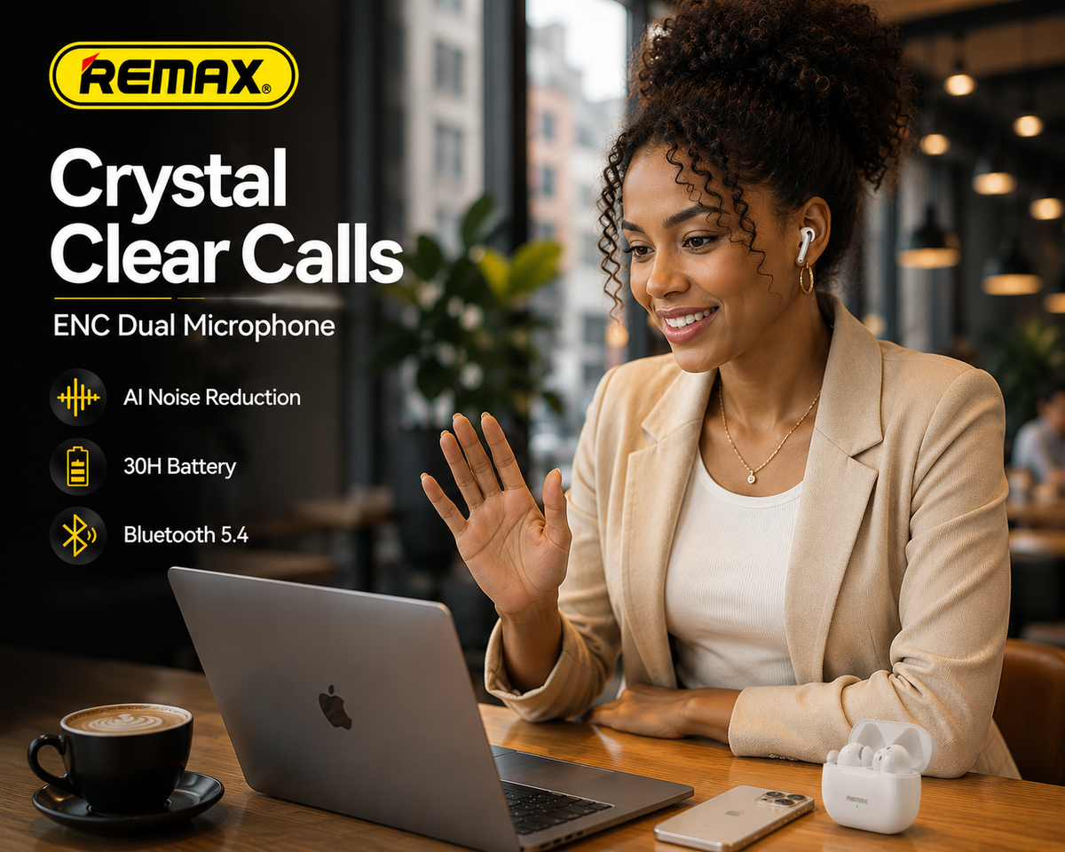 REMAX CozyBuds W13 True Wireless Earbuds, Bluetooth 5.3 Earphones with ENC Noise Cancellation, Dual Microphones, Hi-Fi Stereo Sound, Touch Control & USB-C Charging Case